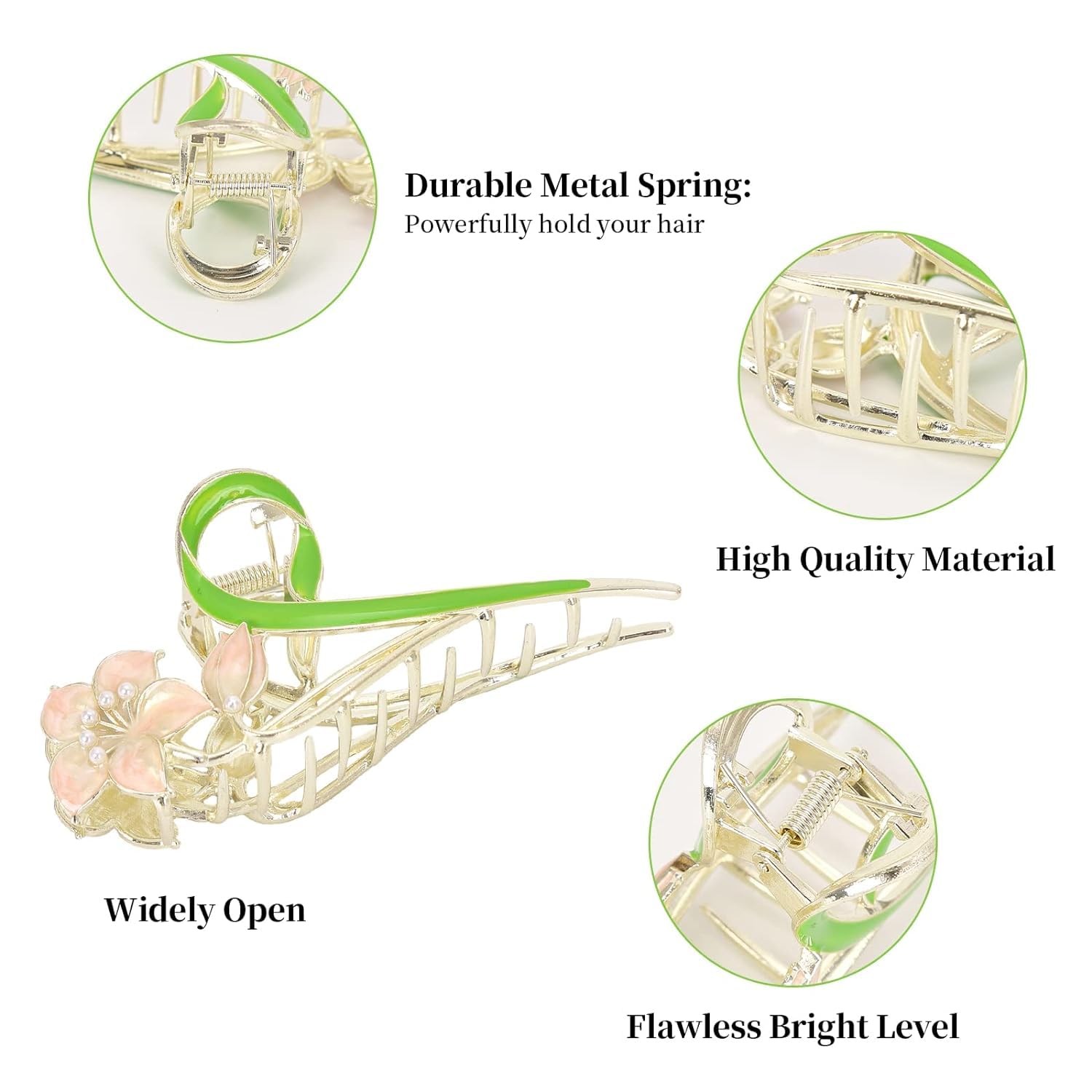 1 pc hair claw leaf style green clip clutcher - DIOEX
