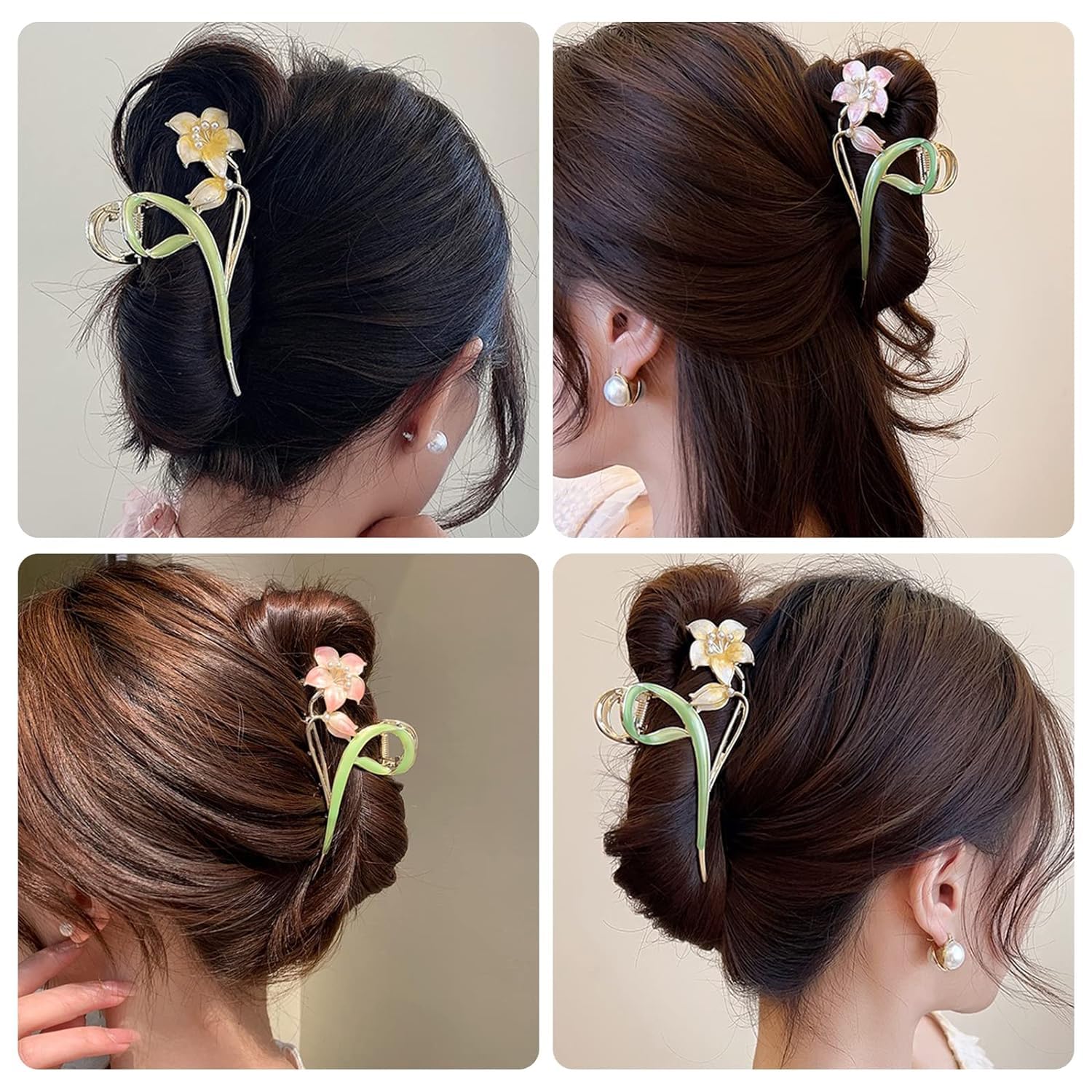 1 pc hair claw leaf style green clip clutcher - DIOEX