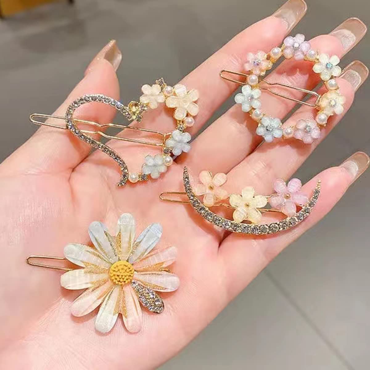 4 Pieces Korean Style Hair Clips for Girls and Women's 1 Pcs Of set - DIOEX