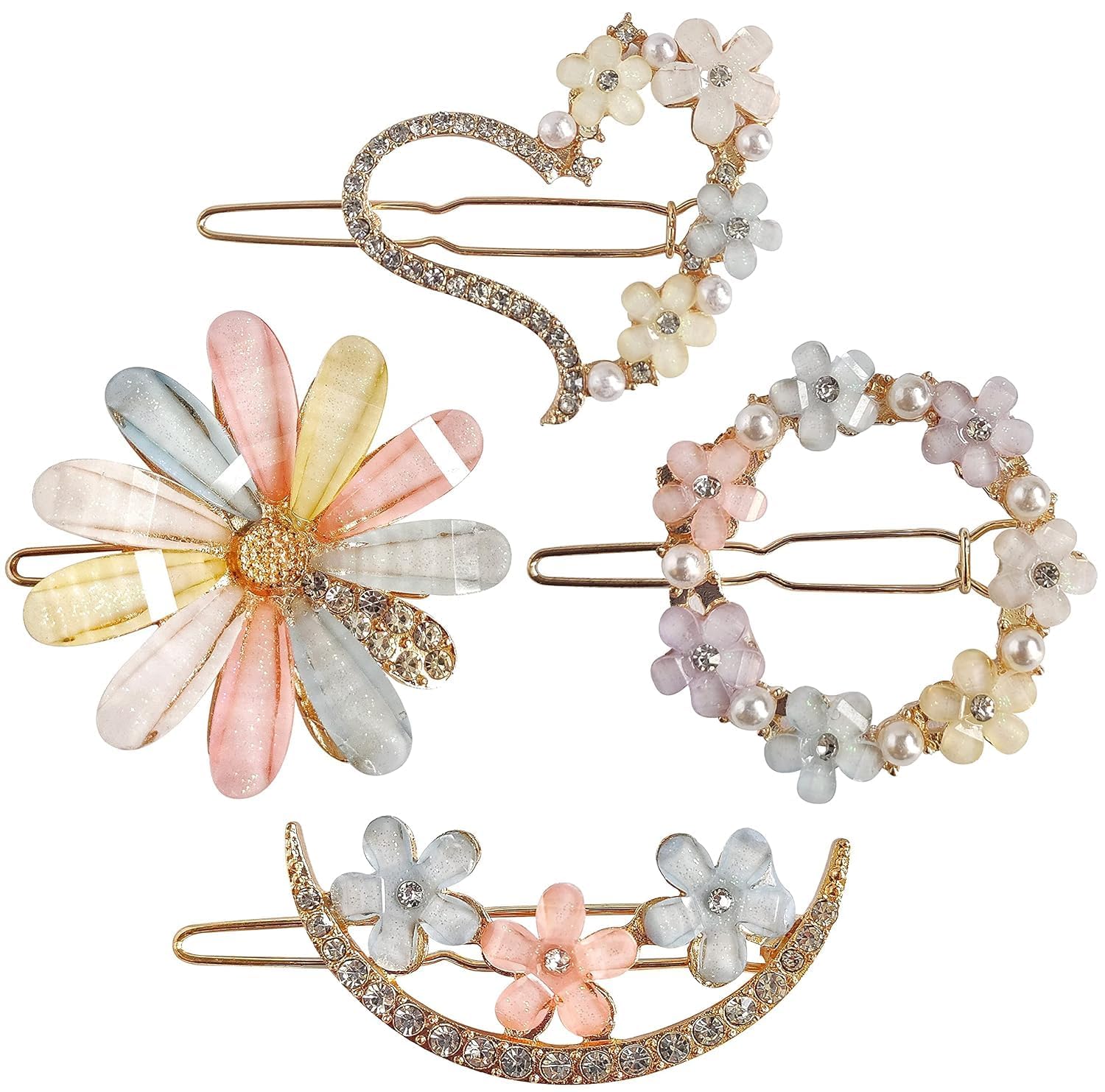 4 Pieces Korean Style Hair Clips for Girls and Women's 1 Pcs Of set - DIOEX