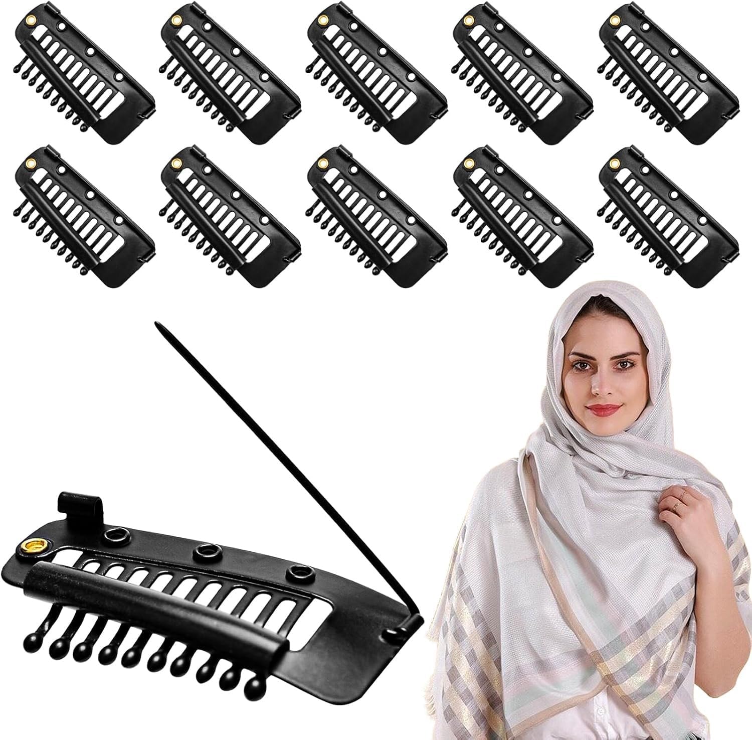 5psc Chunni Clips With Safety Pins - DIOEX