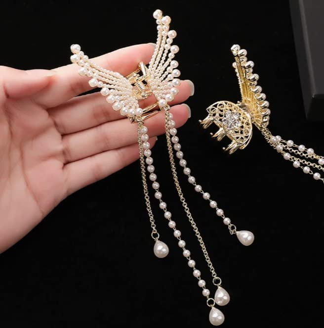 Butterfly hairclip Pack Of 1 Women Wedding Claw Clip - DIOEX