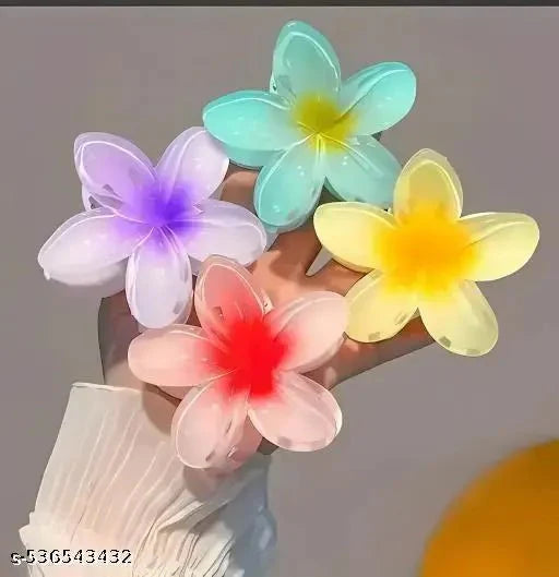 Flower hair claw clip flower clature flower design pack of 4 pcs - DIOEX